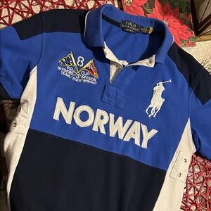 Polo by Ralph Lauren Blue and Black Norway Polo Shirt